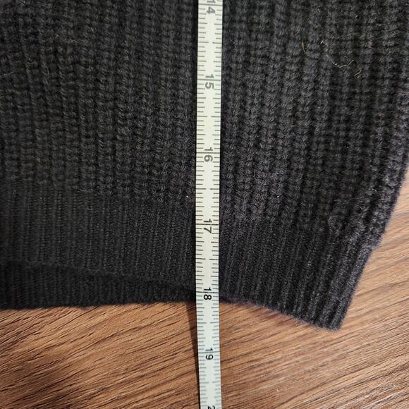 CAMI NYC Wool Cold Shoulders Sweater S Black Puff Sleeves Cozy Fall Designer - Picture 8 of 8